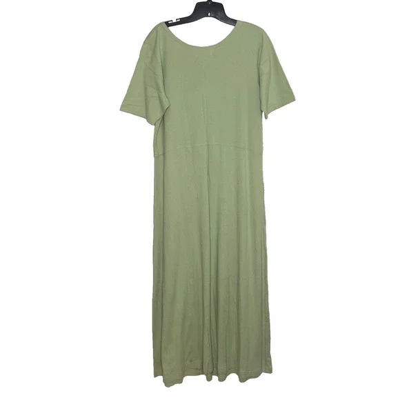 NWT Vintage Maxi Dress Green Cotton Size M Patchwork Block Print Boho Hippie Art - Picture 2 of 12